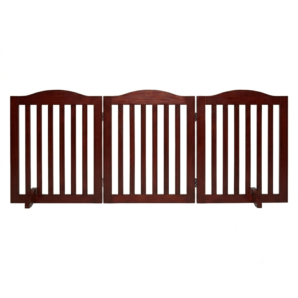 Puerta de Perro de Madera Plegable para Casa, 3 Paneles, 24 pulgadas, Barra de Acceso para Mascotas — imagen 8