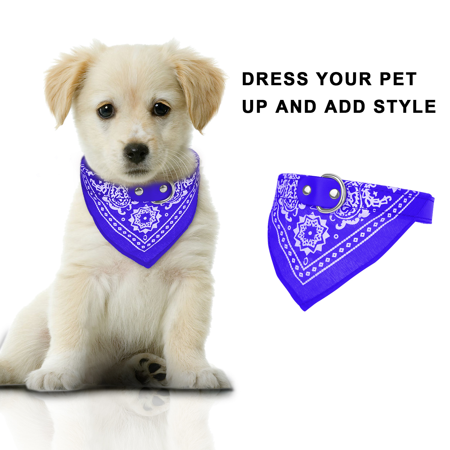 Collar de Piel Ajustable para Mascota con Pañoleta Triangular — imagen 6