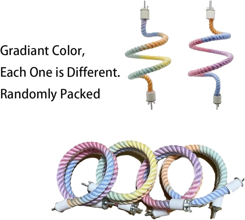 Percha de Cuerda Colorida en Gradiente para Jaulas de Aves - Accesorio de Escalada y Entretenimiento para Canarios, Cacatúas y Glideres de Azúcar — imagen 15