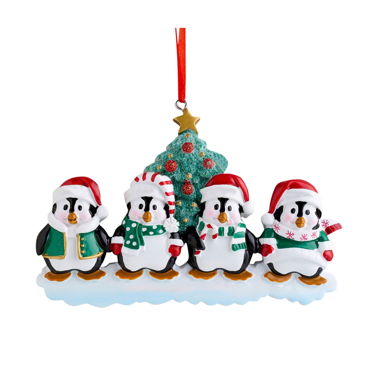 Resin Personality Christmas Gift Christmas Ornament Pendant Cute Penguin Family Decoration — image 10