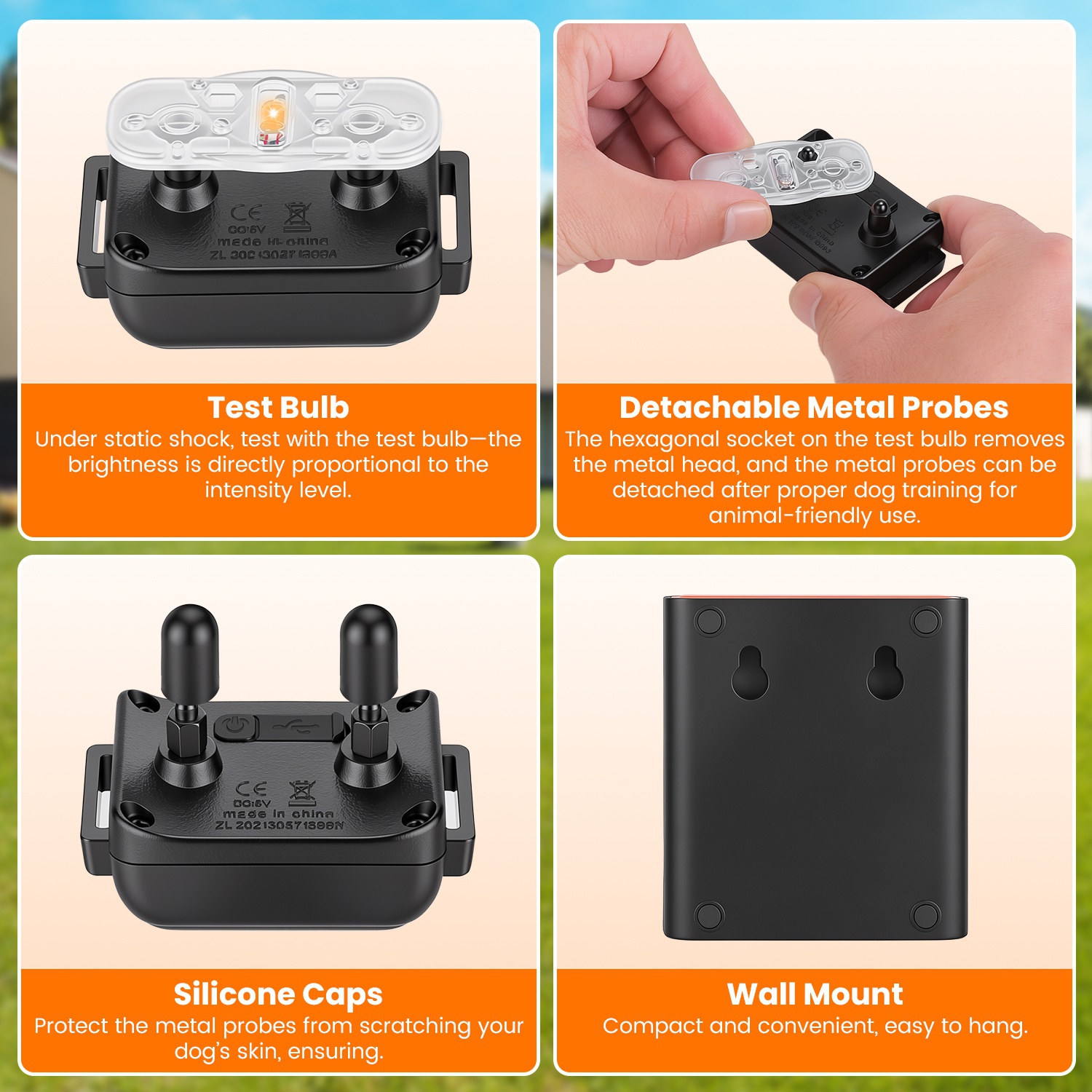 Sistema de Cerca Inalámbrica para Perros 2 en 1 con Collar de Entrenamiento, Cerca Invisible para Perros IP68 a Prueba de Agua con Alcance Ajustable de 722 Pies, Pitido, Vibración y Descarga Estática — imagen 3