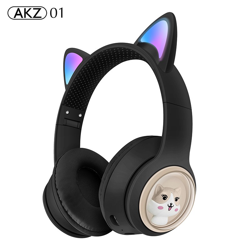 AKZ-01 Children's Cartoon Luminous Cute Pet Bluetooth Earphones Stereo Head mounted Bluetooth Earphones — image 6
