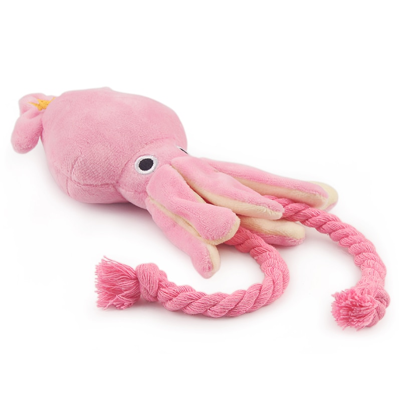 Juguete de Pulpo Cómico para Perros Pequeños con Sonido y Látigo en Rosa para Gatos — imagen 6