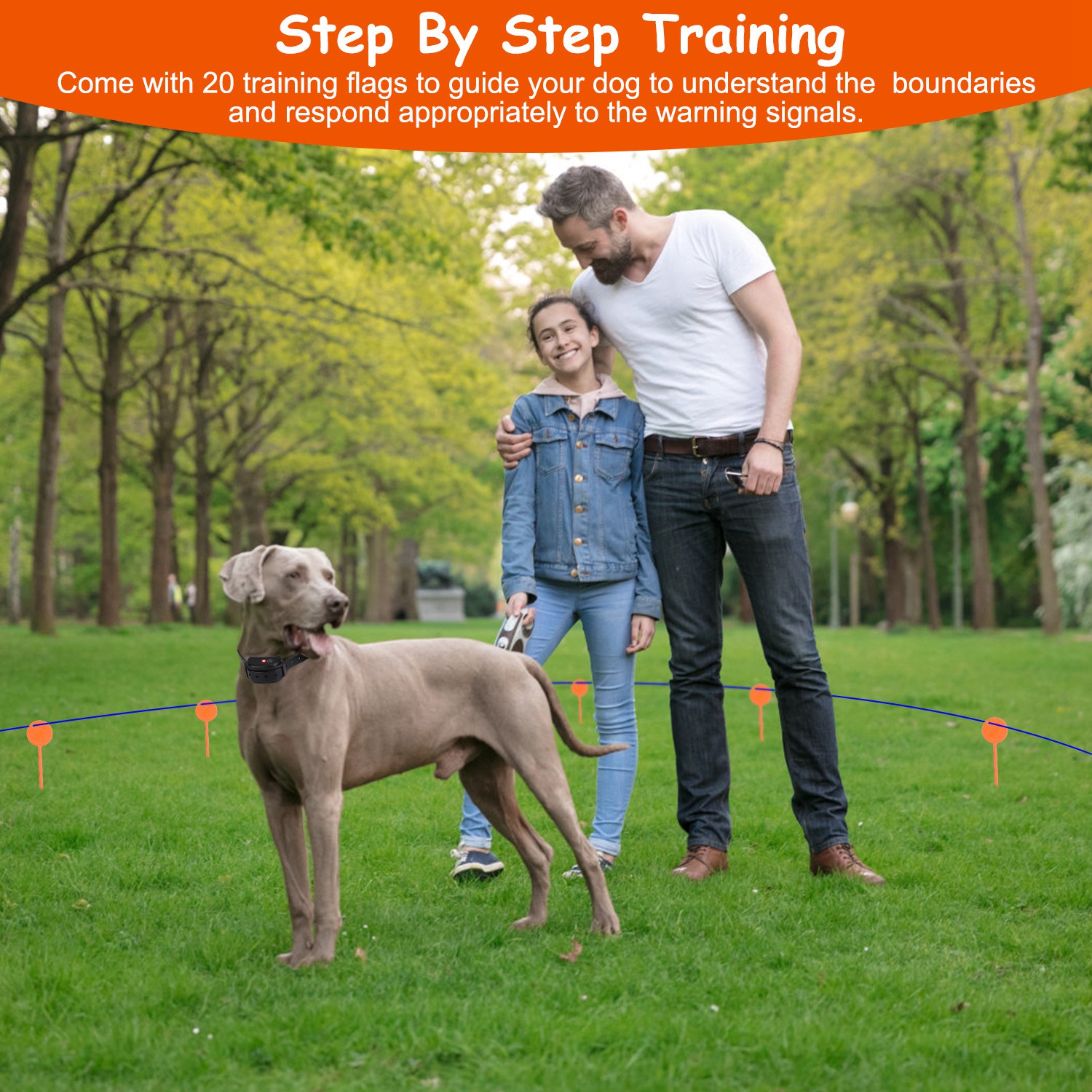 1 Juego de Sistema de Cerca para Perros Sistema de Contención para Mascotas con Cien Niveles Ajustables, Receptor Recargable Impermeable IPX7, Cerca Subterránea para Perros Pequeños, Medianos y Grandes — imagen 12
