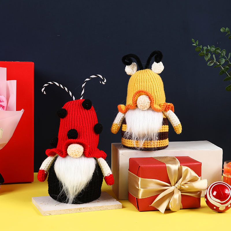 New bee knitted wool faceless doll cute dwarf doll ornaments creative goblin doll gift — image 3