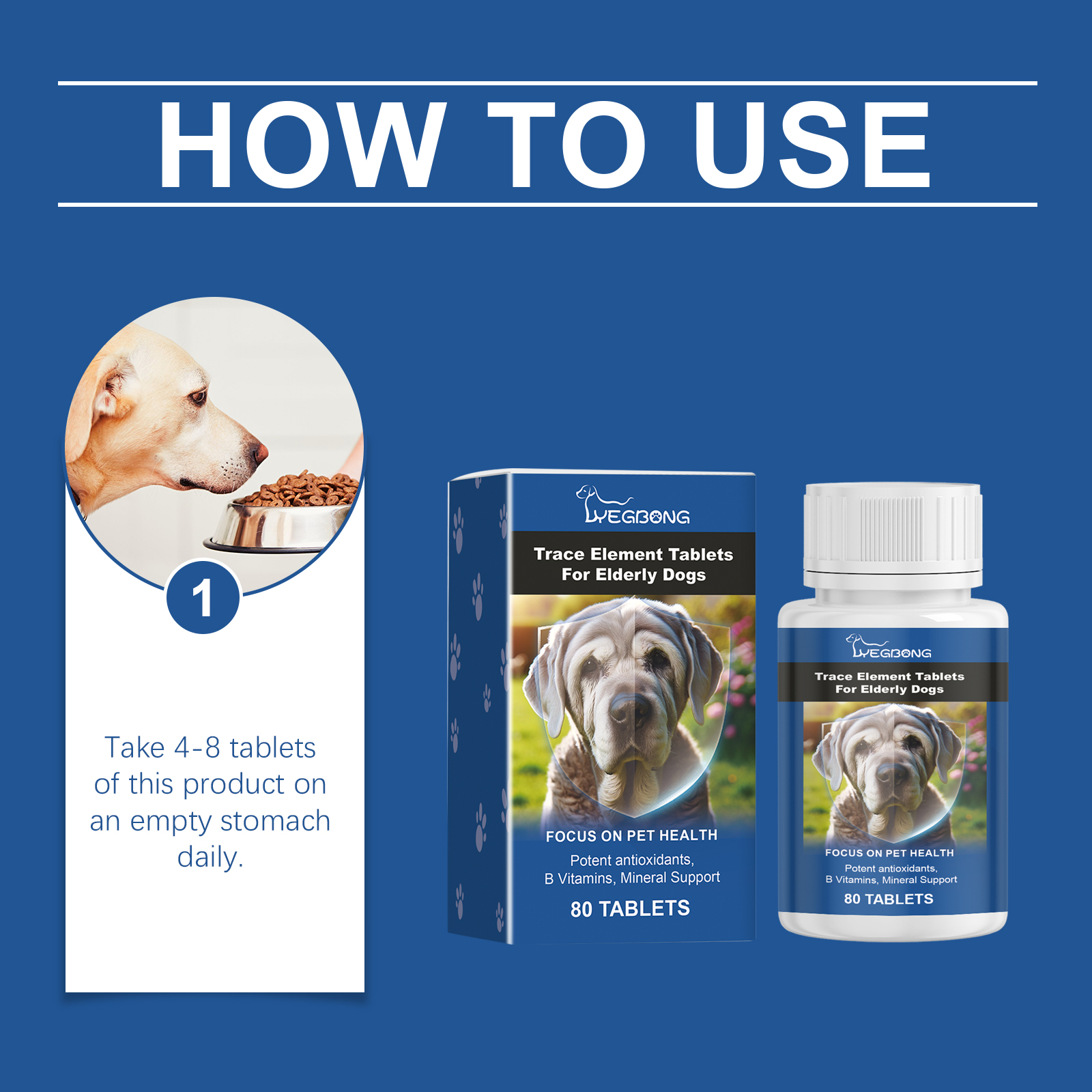 Yegbong Trace Element Tablets For Elderly Dogs, Nerve To Promote Overall Health Calcium Supplement Elderly Dog Care Calcium Tablets — image 7
