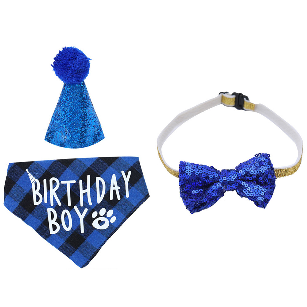 Conjunto de Cumpleaños para Mascotas - Traje de Triángulo con Pañuelo y Sombrero — imagen 12