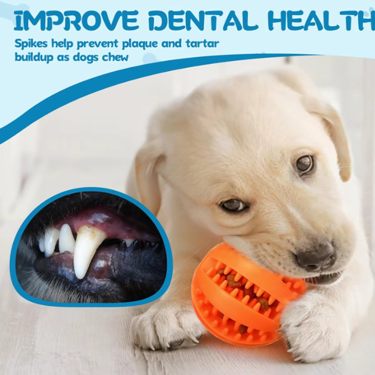 Dog Toy Snack Ball Interactive Dog Food Ball Toy For Alleviating Canine Tooth Pain Slowly Eat Chew Snacks And Distribute — image 2