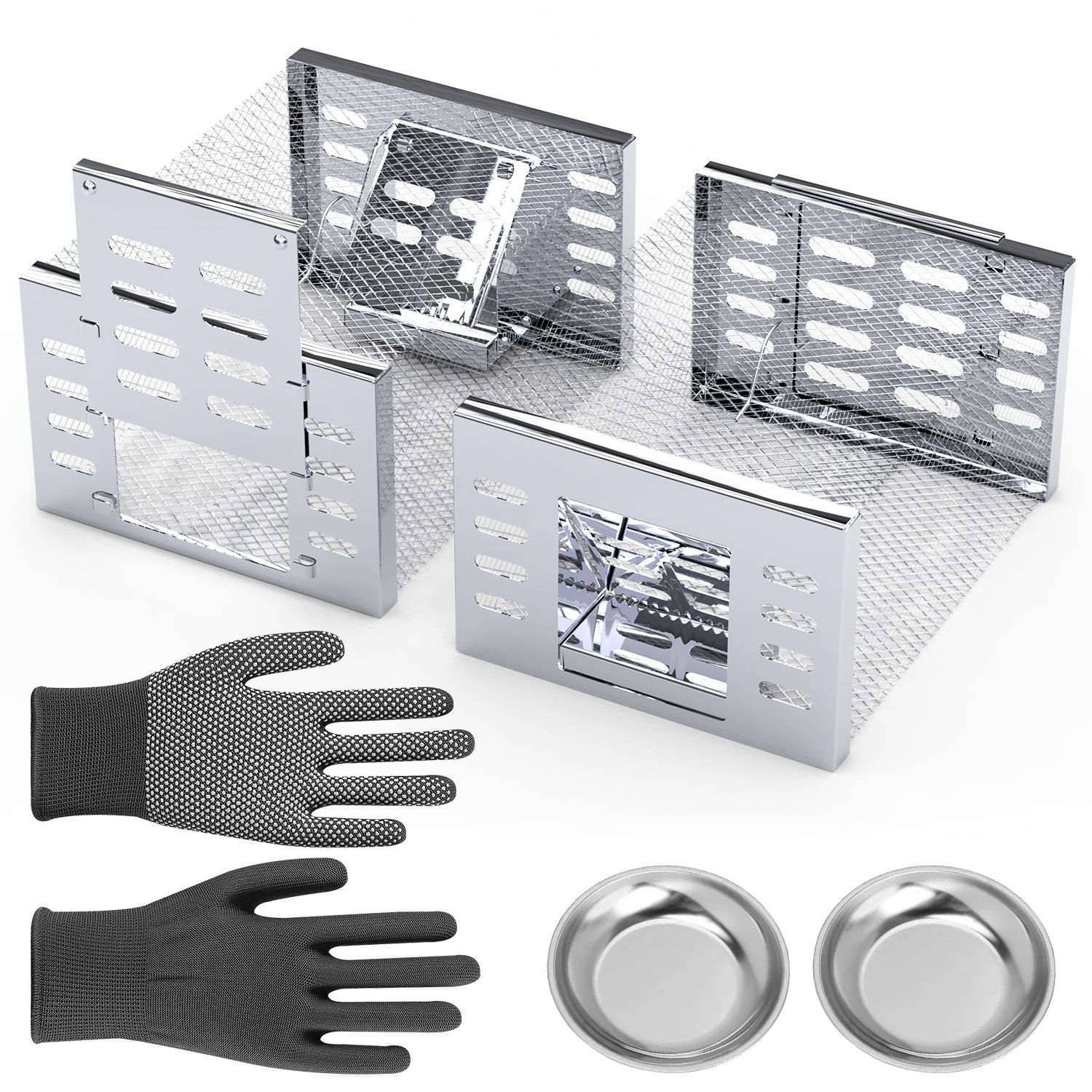 2 trampas humanitarias para ratas, jaulas para capturar y liberar ratones vivos, con ciclo automático continuo de captura, para ardillas listadas, roedores, ratones y animales pequeños — imagen 1