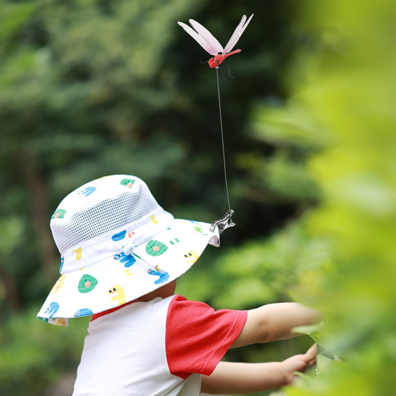 12pcs Dragonfly Hat Clips: realistic garden stake-style 3D outdoor decorative lures — image 5