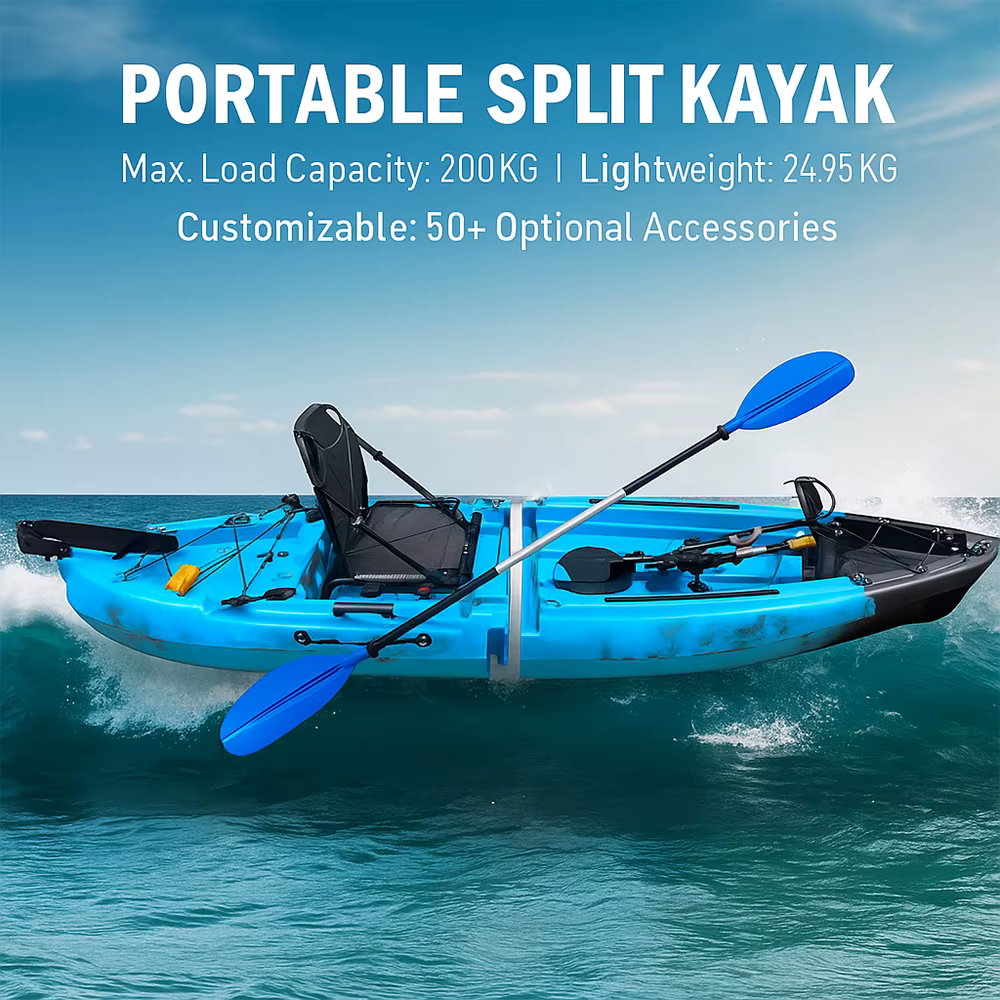 2025 Portable LLDPE Kayak With Split Hard Shell Electric Pedal-Driven Canoe For Solo Tandem Lake Sea Adventures Modular Assembly — image 1