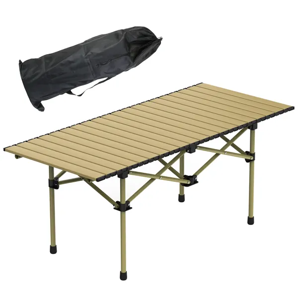 Mesa de Camping Plegable Portátil Ligera Acero de Carbono para Aperitivos, BBQ y Trabajo al Aire Libre con Bolsa de Transporte Resistente para Jardín, Playa, Camping y Pesca — imagen 1
