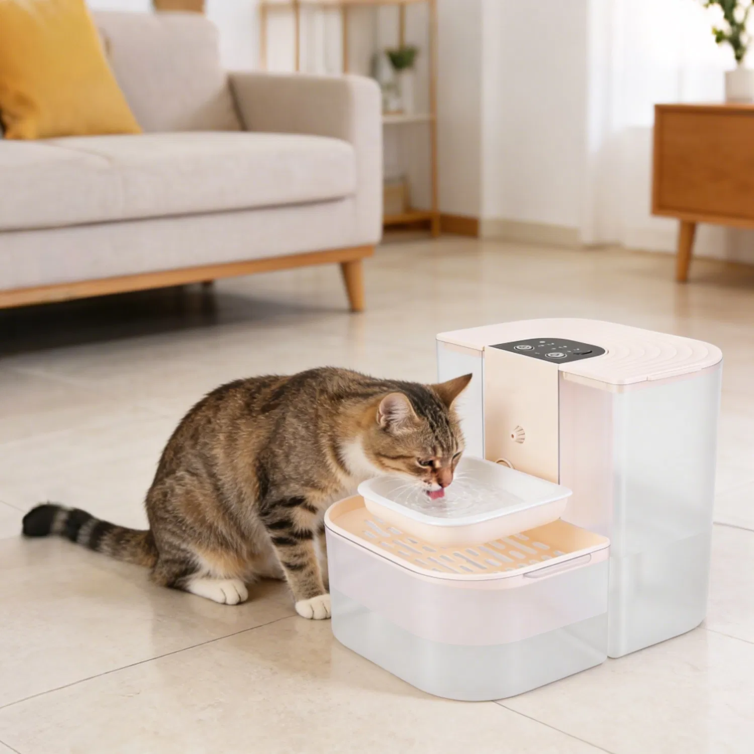 Cordless Dog Cat Water Fountain 4.5L, Dual Tank Filtration Automatic Pet Water Dispenser with Easy Cleaning — image 7