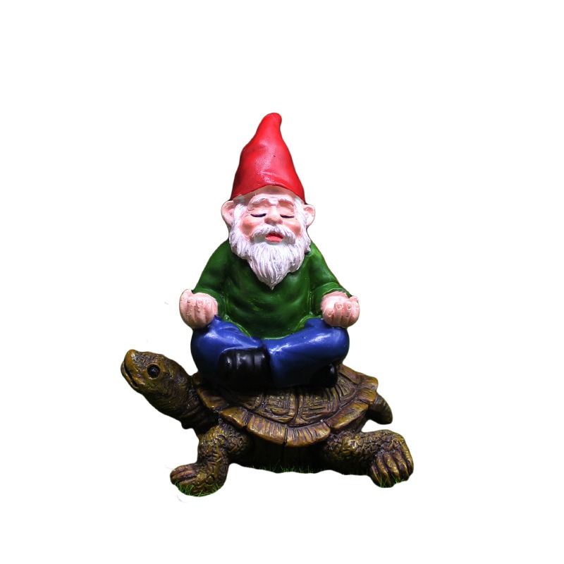 Decoración de paisaje miniatura en resina de tortuga zen sentada enano — imagen 1