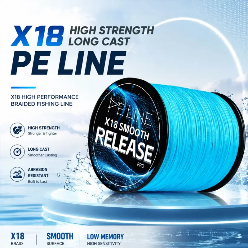 300m/500m/1000m New Fishing Lines 18 Strands Braided PE Smooth Multifilament Line Sea Fishing Carp Fly Wire line Tool — image 1