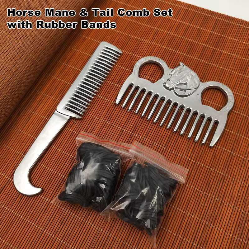 Horse Mane & Tail Grooming Kit with Rubber Band, Tangle-Free Detangling Brush for Horses, Gentle Hair Care — image 5