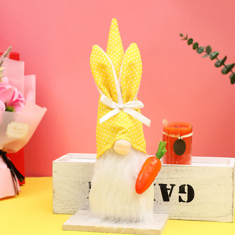 Muñeca de conejo sin cara para decoración de Pascua, muñeco de raíz — imagen 6