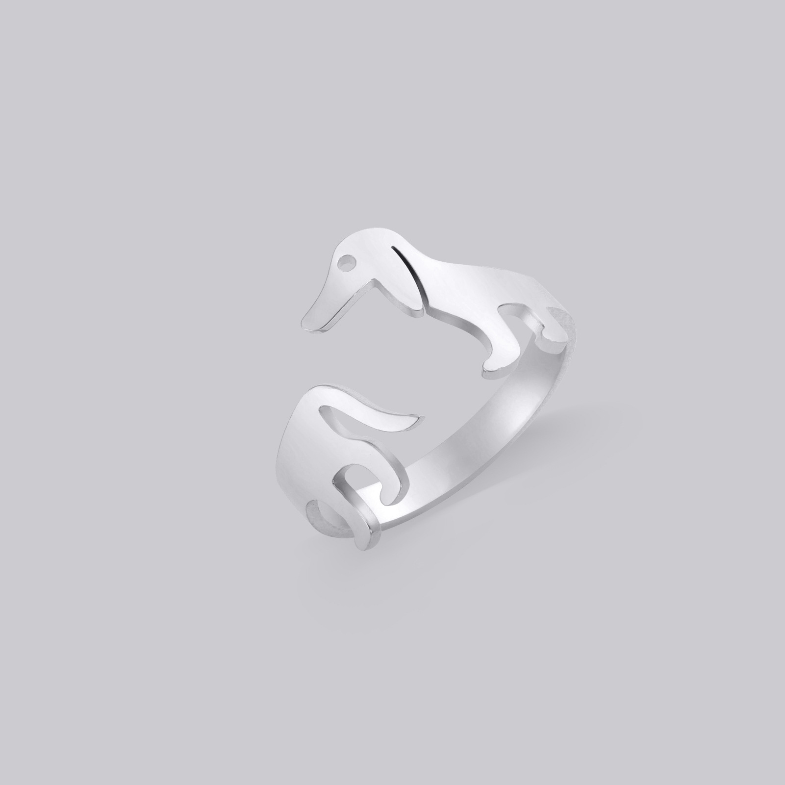 Anillo de Acero Inoxidable y Acero de Titanio en forma de Salchicha de Perro Ajustable — imagen 11