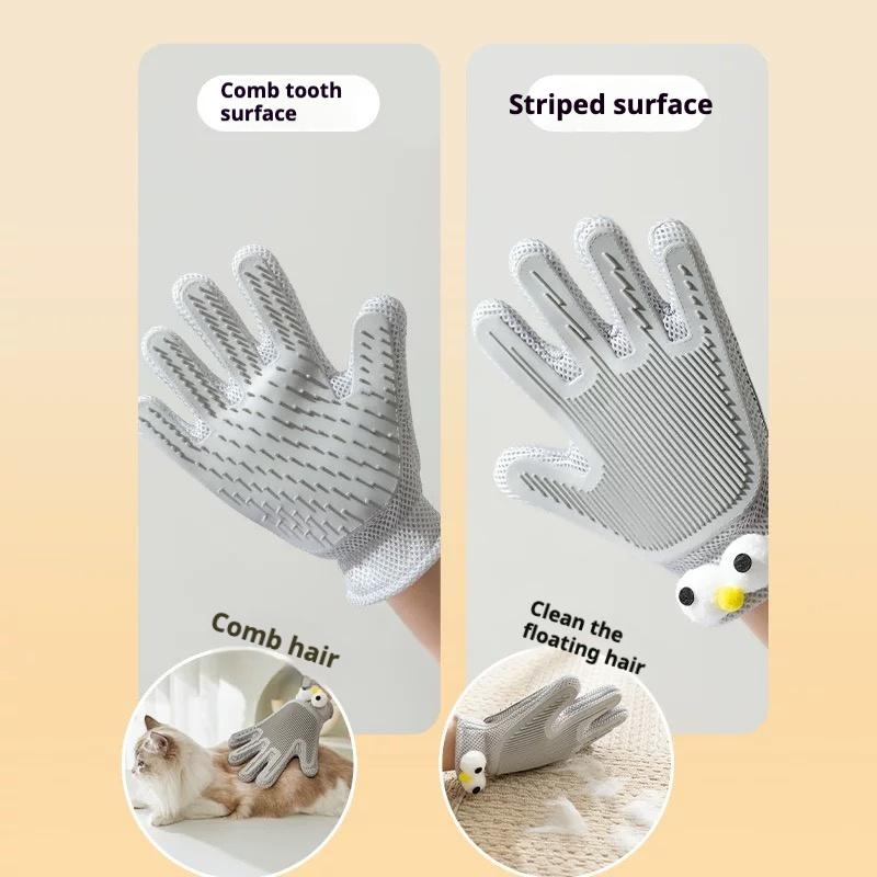 Guantes y Cepillos de Aseo para Mascotas 2 en 1 para Gatos y Perros, Guantes de Masaje y Eliminación de Pelo de Alta Eficiencia, Eliminación de Pelo de Doble Cara, Protección Antiarañazos y Antimordeduras, Limpieza y Aseo — imagen 8