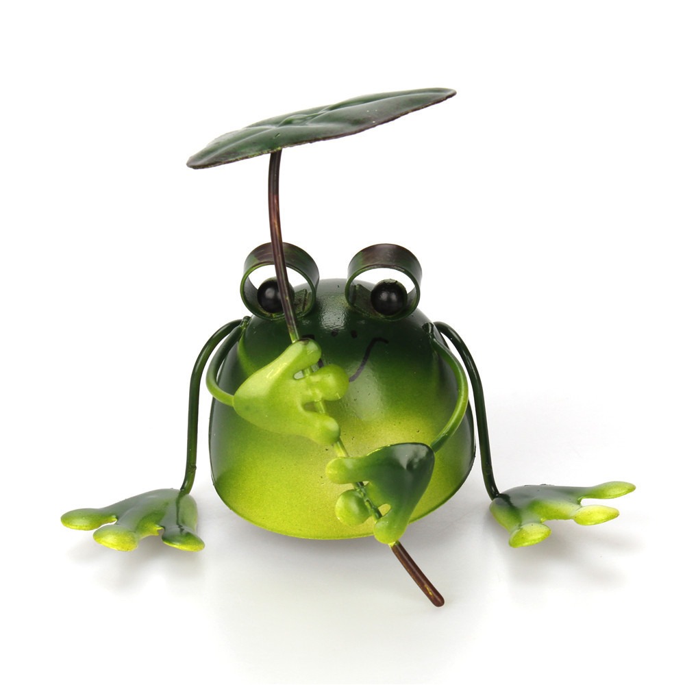 4 sets of cute frog iron ornaments and metal crafts — imagen 2