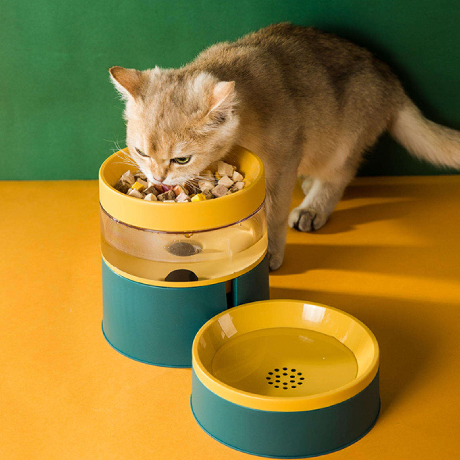 Comedor Automático para Perros con Protección de Cuello Ampliado, Tazón de Contraste y Dispensador de Agua Doble Propósito — imagen 1