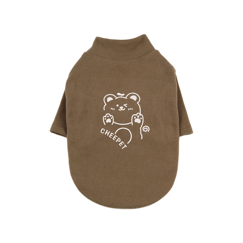 Printed Bear Sweatshirt Faux Shedding Warm Dog Clothes Puppy Dog Bottoming Shirt Pet Two Feet Clothing — image 8
