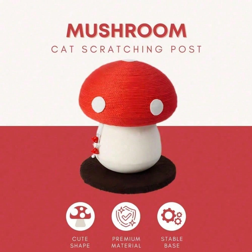 Poste de Rasguñado de Hongos Diseño Único, Envuelto en Sisal, Ideal para Gatos Medianos y Pequeños, Sin Montaje Requerido Juguetes para Gatos Árbol para Gatos — imagen 9