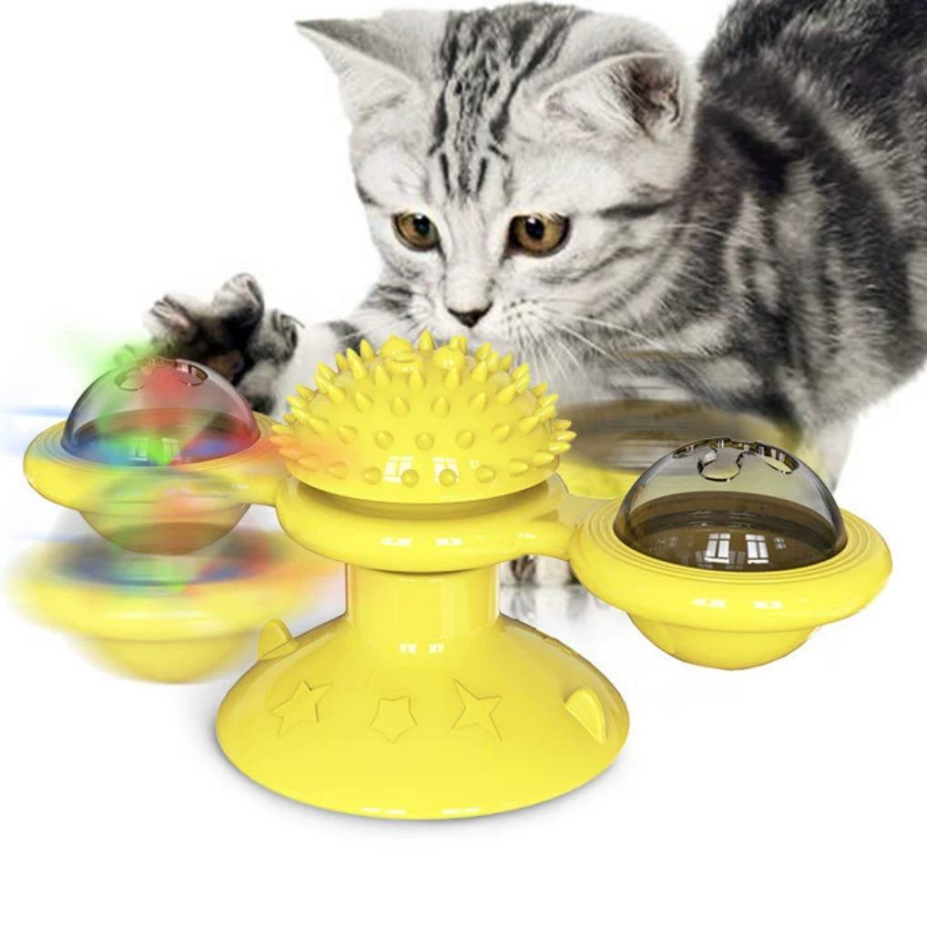 Juguetes de Entretenimiento para Gatos Interactivos con Lámpara LED, Suporte de Pegamento y Hierba de Gato - Conjunto de Ejercicio y Diversión para Casas — imagen 6