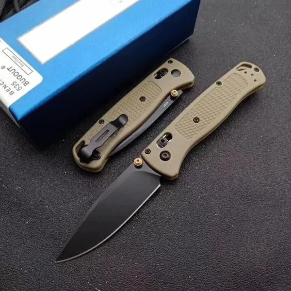 535 EDC Manual Open Folding Knife Landing Blade Flat Blade Satin Nylon Fiber Handle Used for Daily Carrying and Camping Knives — image 1