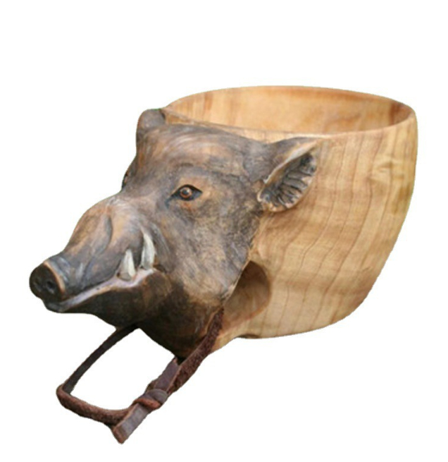 Taza de Madera Esculpidas a Mano - Kuksa Nórdica para Camping y Café — imagen 6