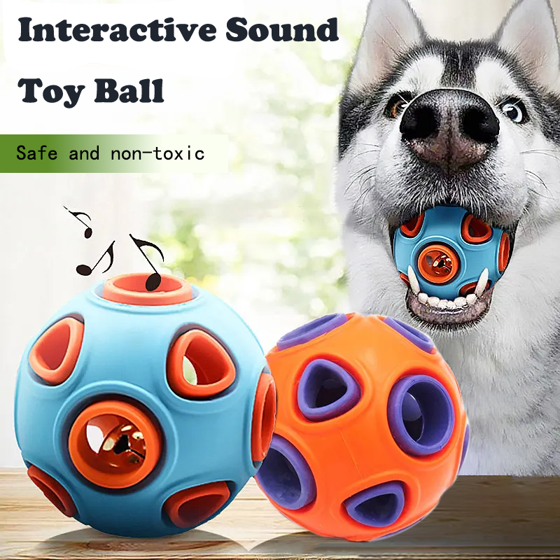 Pelota de Goma con Sonido de Campana para Perros, 2 Piezas, Juguetes Interactivos para Cachorros y Pequeños Caninos — imagen 3
