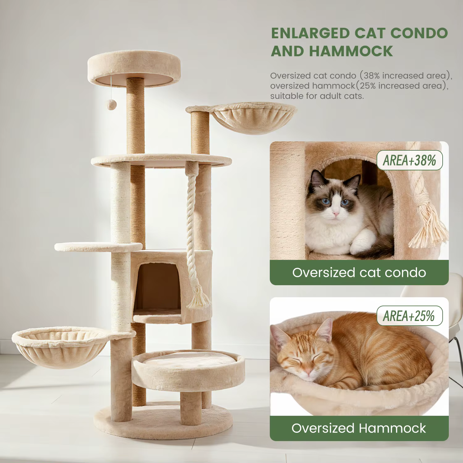 Large Halloween Cat Tree: 5-Level Cat Tree with Cat House and Sisal Scratching Posts—Perfect for Multi-Cat Households — image 3