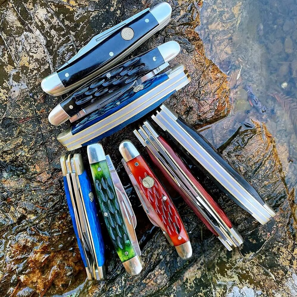 Watchman Knife Trapper Slip Joint Folding Three Blade Pocket Knives Classic Traditional Hunting Fishing Camping — image 6