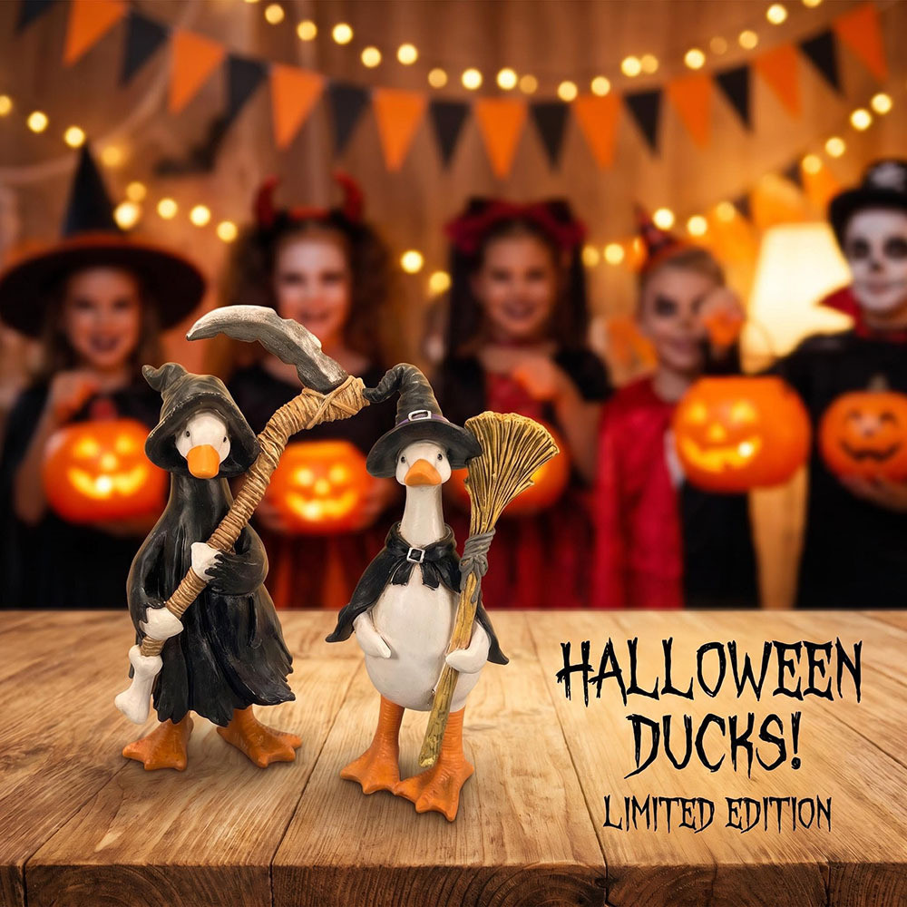 Halloween Duck Figurine Mummy Pumpkin Reaper Witch Ghost Desktop Resin Craft — image 4