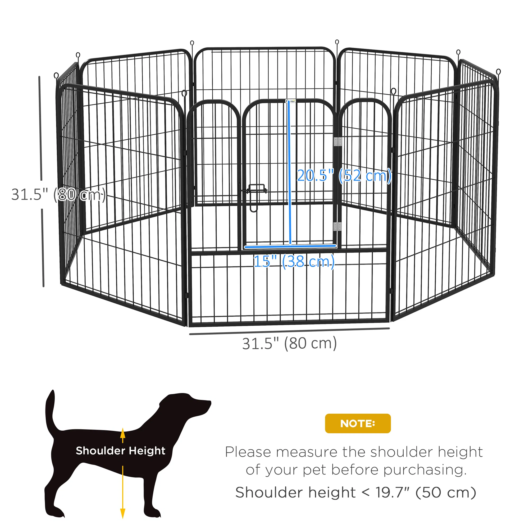 8 Panel Pet Playpen Play Yard Fence Home DIY Heavy-Duty Metal Foldable Indoor Outdoor 31.5"H — image 5