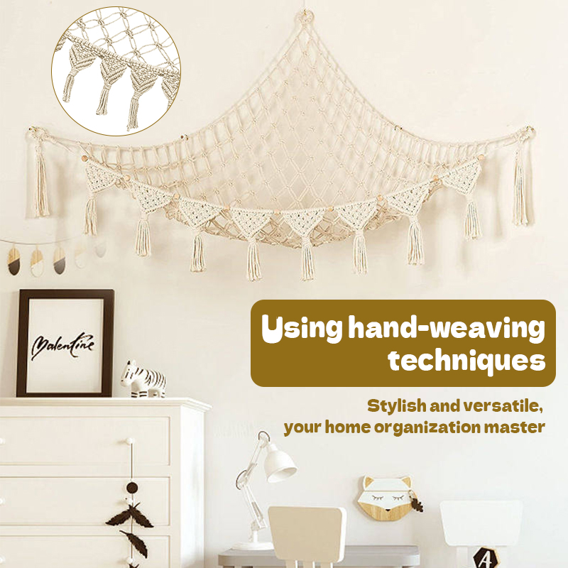 Space-Saving Toy Hammock, Decorative Woven Net to Organize Giant Stuffed Animals in Bedroom — image 10