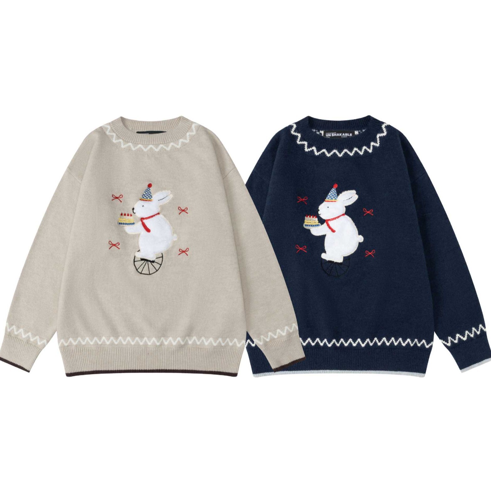 Rabbit playing with cloth sweater — image 6