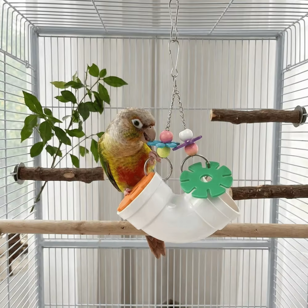 Creative Colorful Hamster Foraging Pipeline Plastic Bite Resistant Pet Bird Toys Hidden Snack Games Parrot Hanging Toys Training — image 5