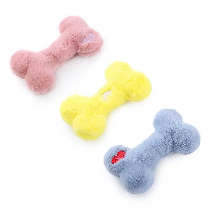 Juguetes de Perro Diseño de Hueso Plush para Mascotas Juguetes Interactivos para Perros y Gatos Suministros para Mascotas — imagen 6