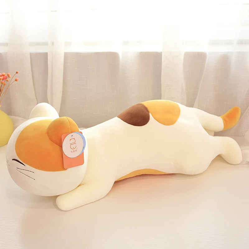 Cartoon Crouching Cat Doll Plush Toy Little Cat Doll Strip Pillow Sofa Cushion Female — image 4