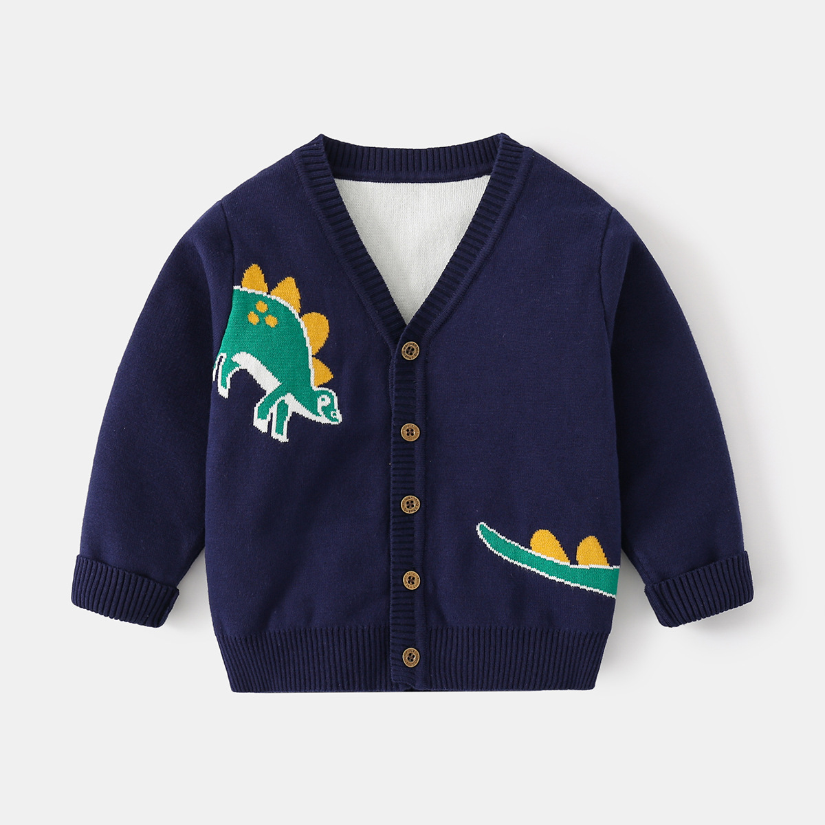 Boys' Knit Cardigan Dinosaur Pattern Sweater, Casual Top for Kids — image 2