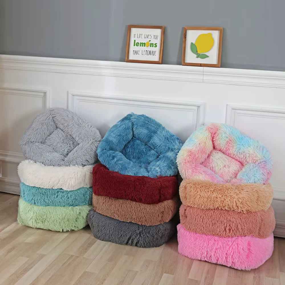 Square Dog Bed Long Plush Solid Color Pet Beds For Little Medium Large Pets Super Soft Winter Warm Sleeping Mats For Dogs Cats — image 3