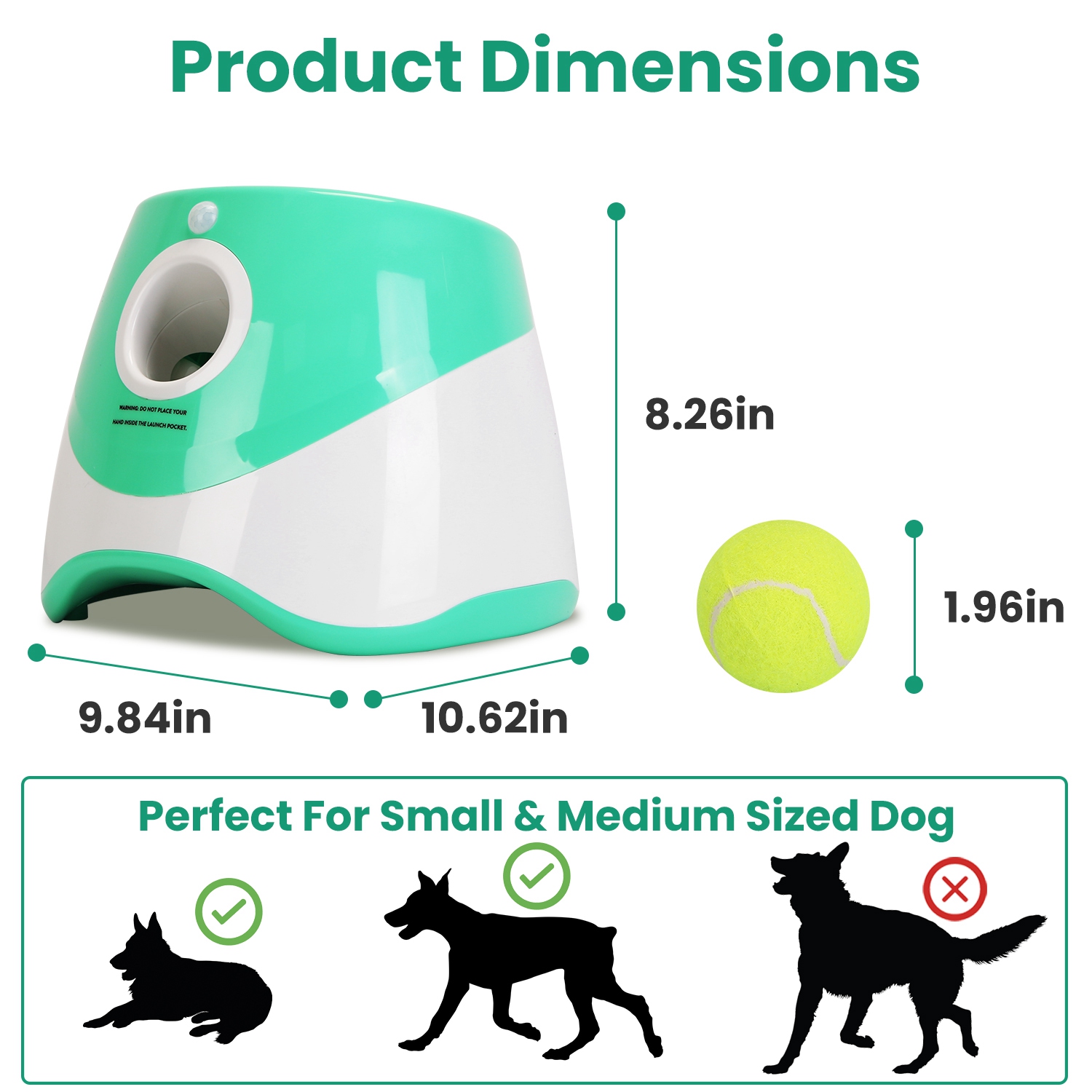 Lanzador de Pelotas para Perros Automático - Incluye 6 Pelotas de Tenis + Toy - Compatible con Perros Pequeños y Medianos - Distancia de Lanzamiento Adjutable - Entretenimiento Interactivo para Cachorros y Adultos — imagen 5