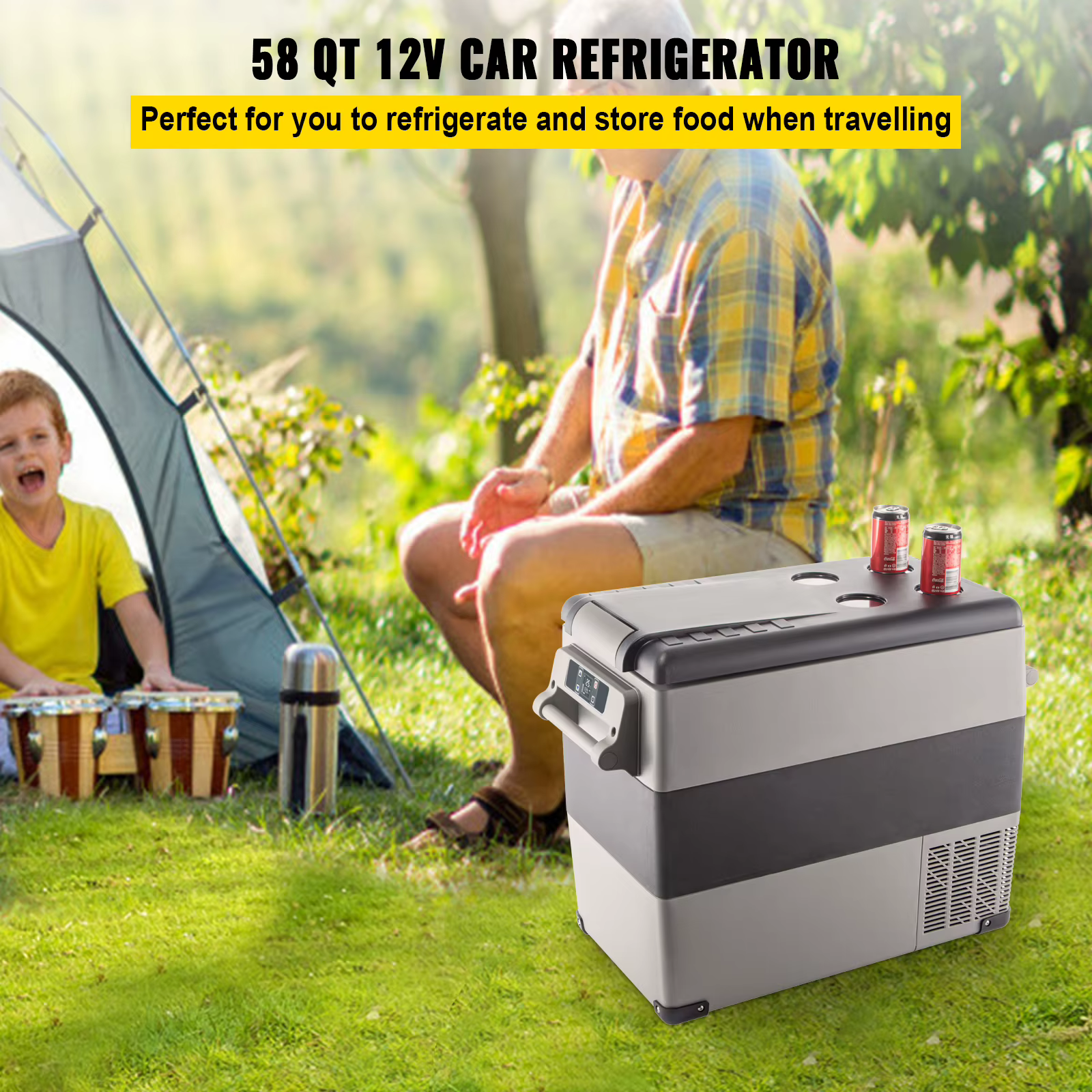 SucceBuy 20L 22L 35L 45L 55L Car Refrigerator Mini Fridge Freezer Portable Compressor Cooler DC 110-240V Ice Box for Camping — image 2