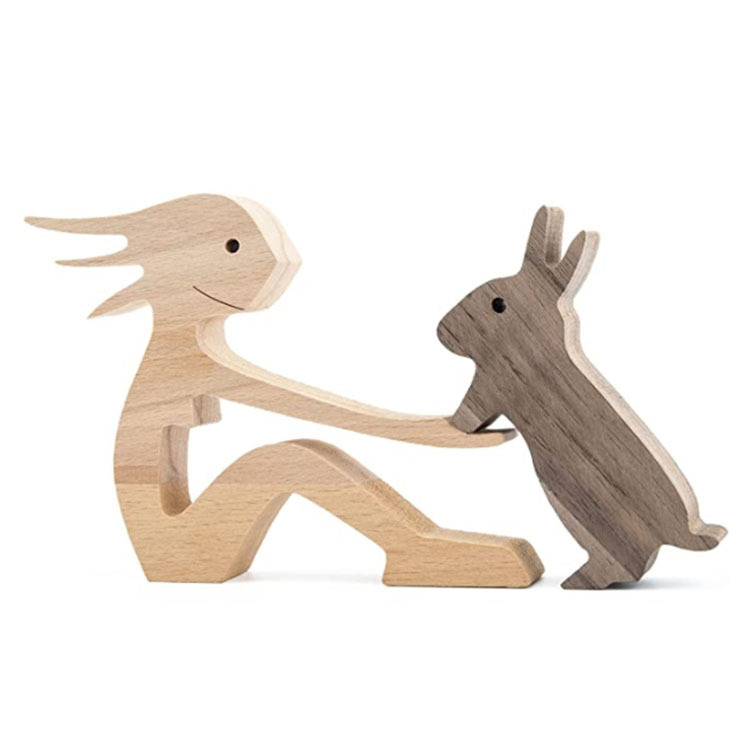 Escultura de Madera para Decoración de Hogar con Perro y Dueño - Regalo de Navidad para Amantes de los Animales — imagen 64