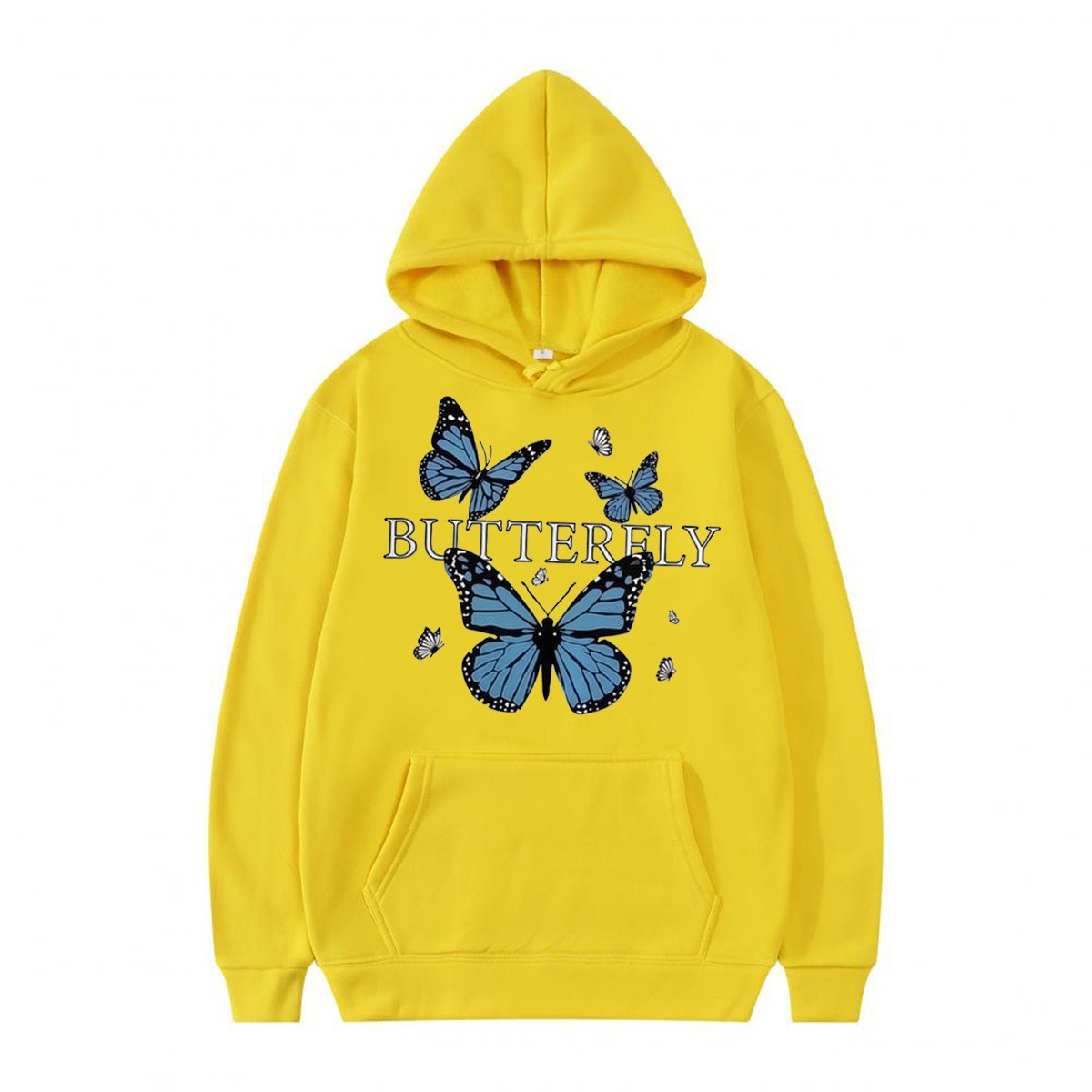 Hooded Sweatshirt with Butterfly Print Fun Pattern Casual Sporty Style — image 5
