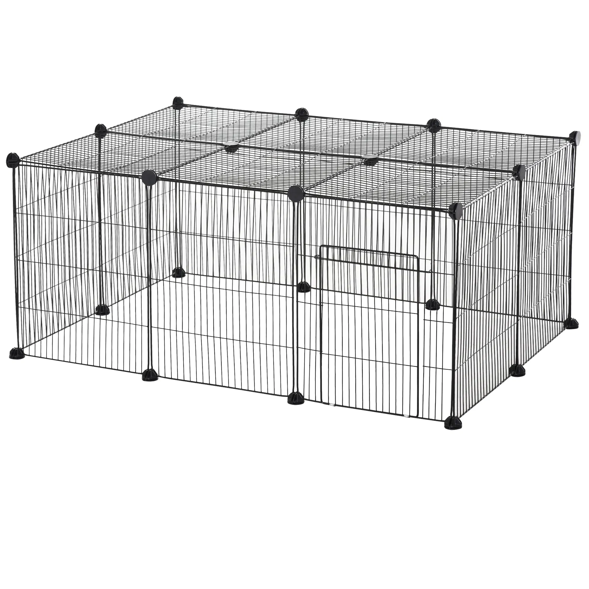 Small Animal Cage for Bunny, Guinea Pig, Chinchilla, Hedgehog, Portable Pet Enclosure with Door, 16 Panels — image 1