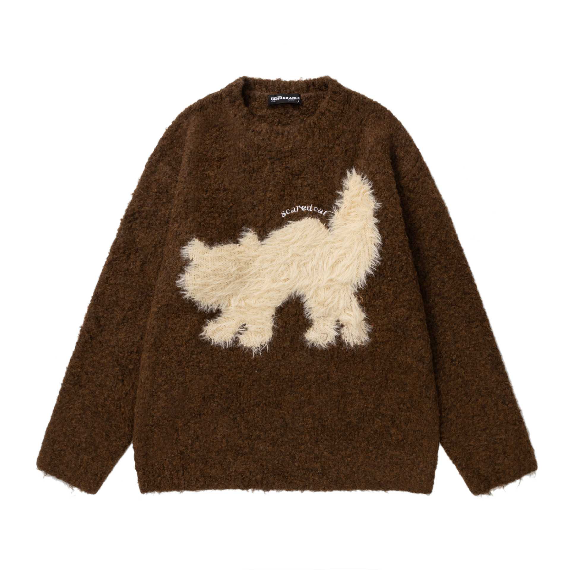 Plush cat jacquard sweater — image 4