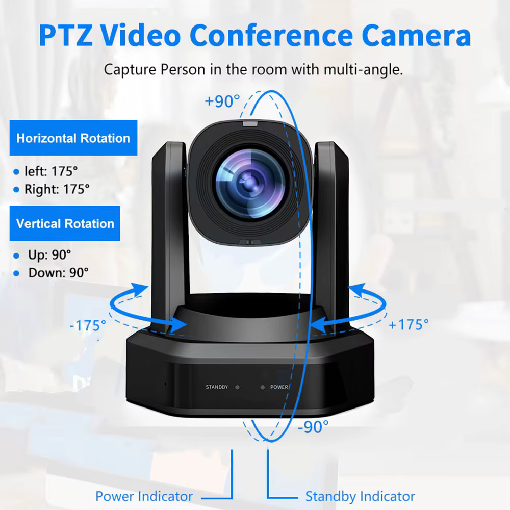 Runpu 1080P/60fps NDI Conference PTZ Video Camera 12/20/30x Zoom Ai Auto Tracking PTZ SDI Camera HDMI USB Outputs Support POE — image 2