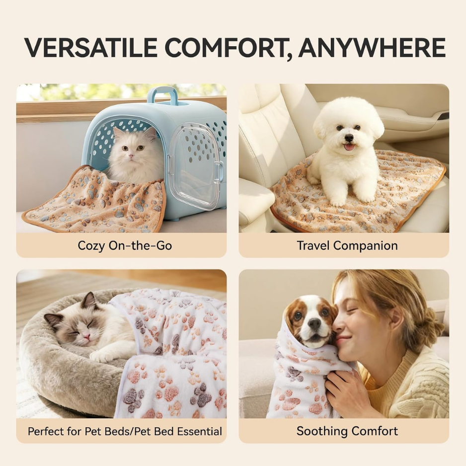 3 Pack Soft Fleece Dog Blankets, Warm & Fluffy Pet Throws — image 5